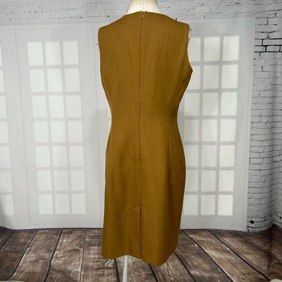 Pret a Porter Suits camel Brown sleeveless Sheath Dress Size 12 - Picture 5 of 8